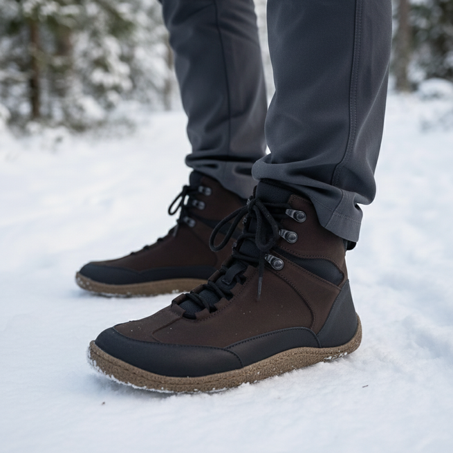 Dámské barefoot boty zateplené merino vlnou 0769W brown nubuk