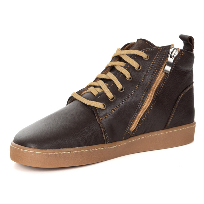 Buty damskie zimowe barefoot skórzane Z-B04 brązowe