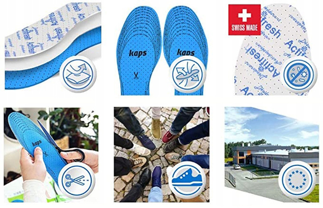 Wkładki do butów roboczych antybakteryjne Kaps Fresh Up zestaw 6 par 46-52