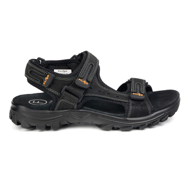 Pánské kožené sandály MS7038 černé