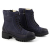 Dámské kožené boty zateplené zimní boty 272BB navy blue