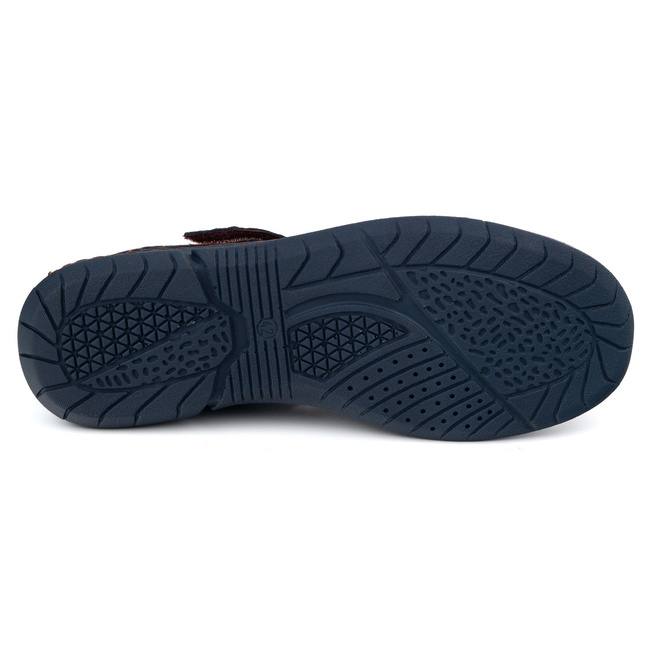 Pánská kožená obuv na suchý zip 937KOM navy blue
