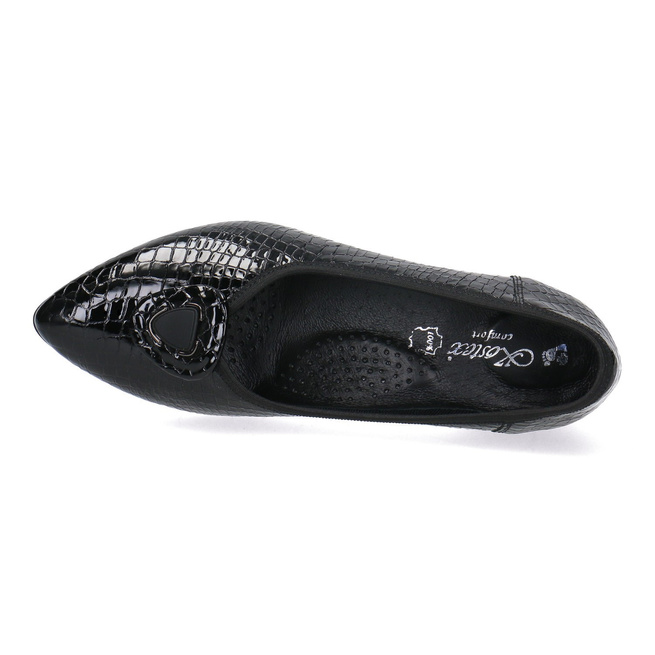 Dámské kožené lodičky Kostex černé 2398