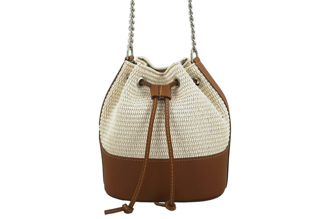 Dámská kabelka z rafie - světle béžová
