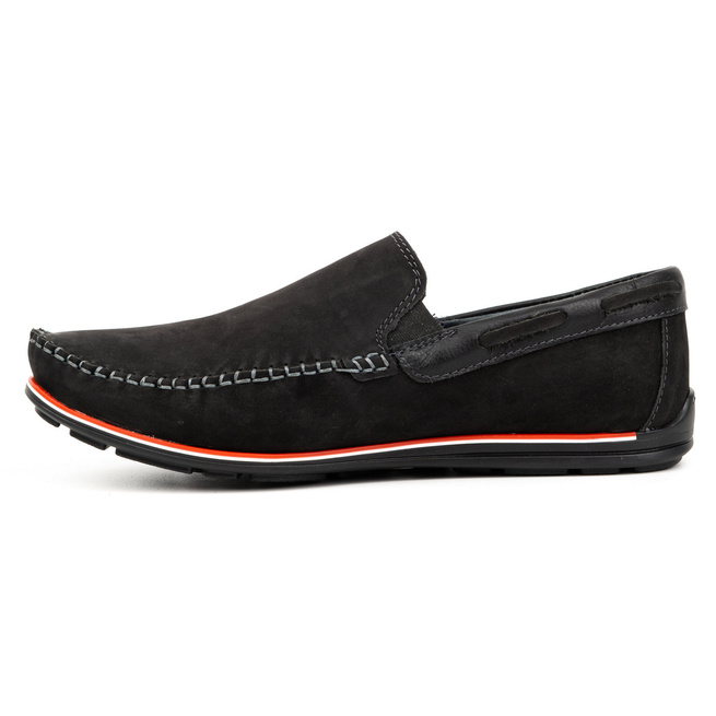 Pánské kožené mokasíny 920K black nubuck
