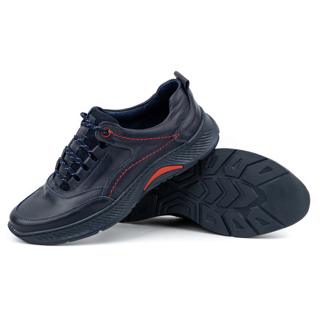 Pánská kožená obuv SPORT 922K navy blue face