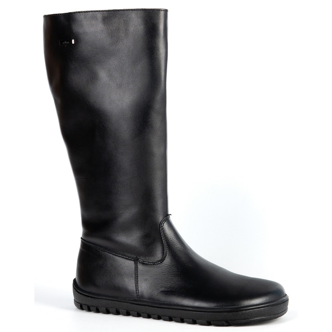 Buty damskie barefoot skórzane kozaki Olivier Hazel czarne licowe