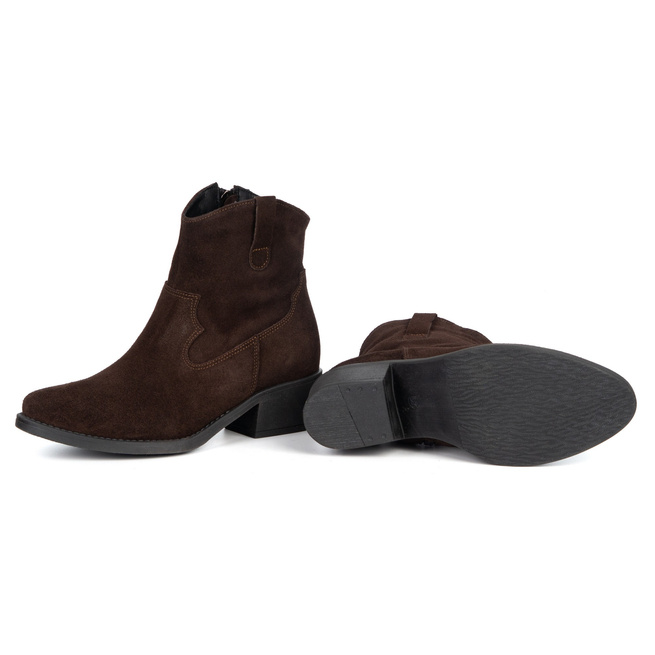 Olivier Dakota - elegantní dámské kožené boty semišové kovbojské boty