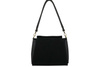 Městská taška z přírodního semiše a kůže - černá