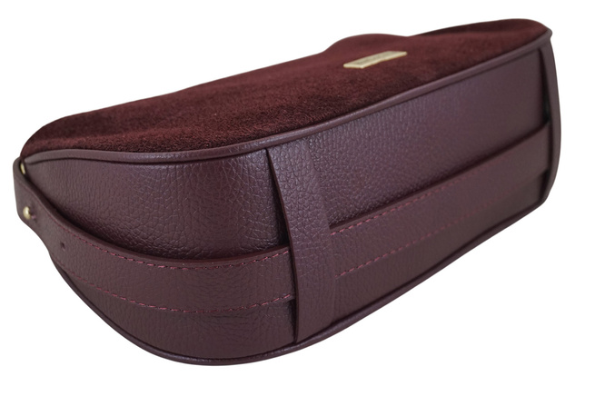 Elegancka torebka zamszowa na ramię - Bordowa
