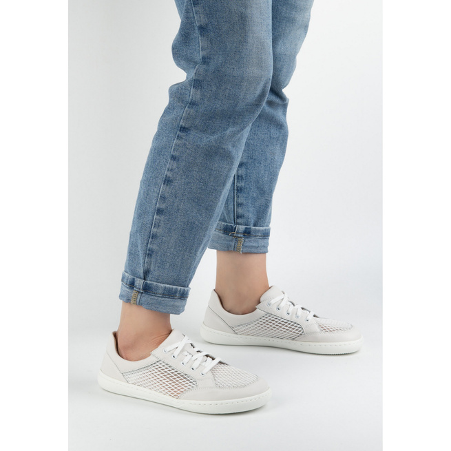 Dámská minimalistická kožená obuv barefoot 0772SW bílá