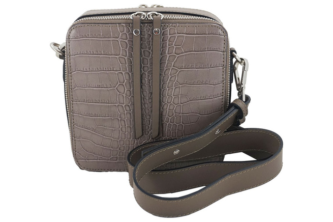 Listonoszka CROCO z szerokim paskiem - Beżowa ciemna