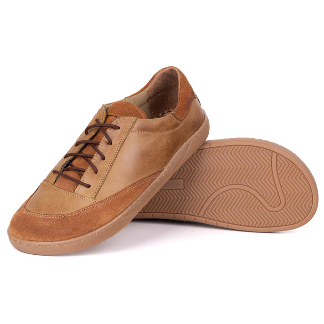 Polské pánské barefoot boty z červené kůže Reno 0548MP