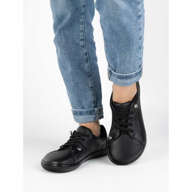 Dámské barefoot minimalistické kožené boty 0771W pea black