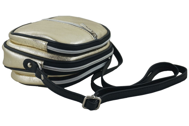 Mała torebka trzykomorowa - Złota