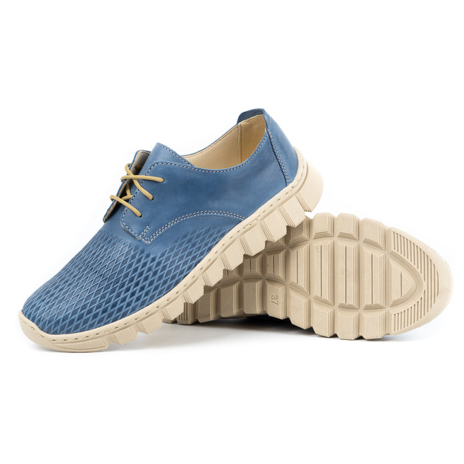 Dámská kožená obuv 0682W modrá