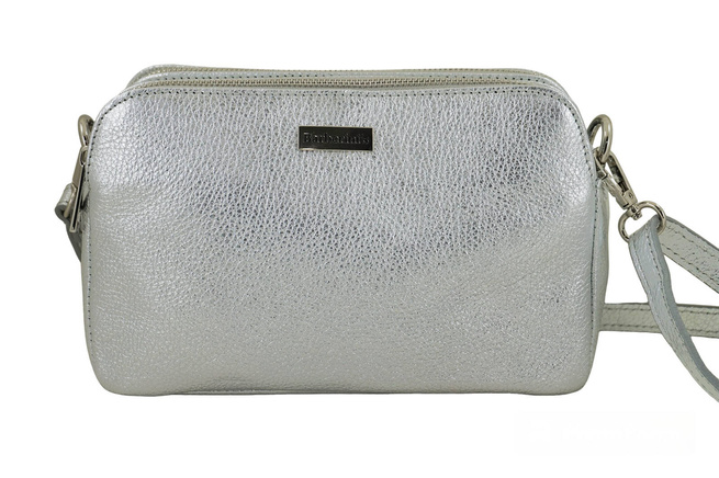 Damska torebka metalizowana - Srebrna