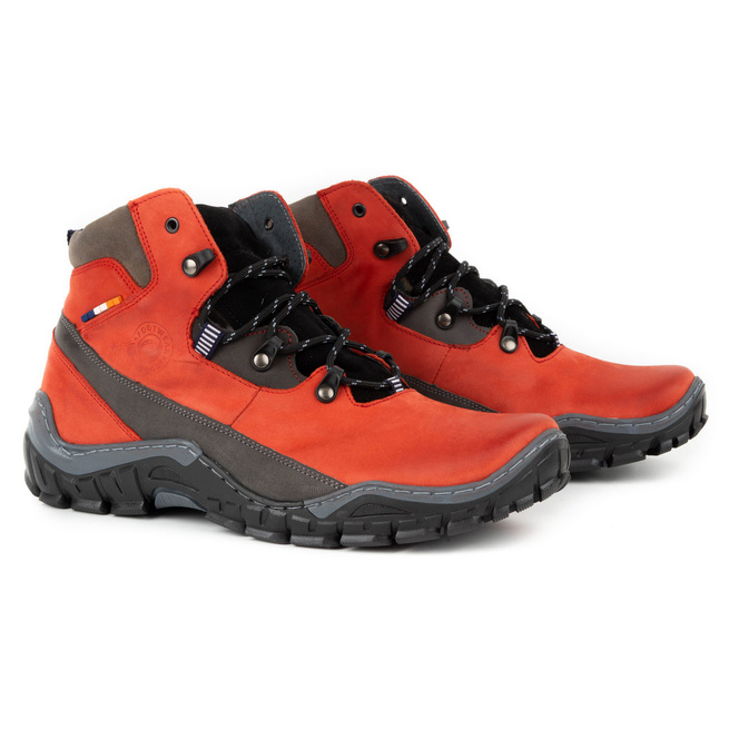 Pánské zimní kožené boty 134GT red