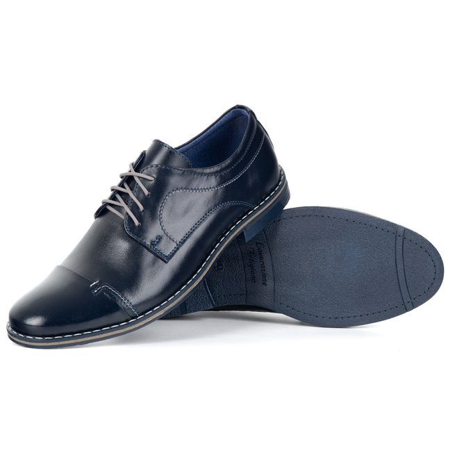 Pánská elegantní kožená obuv 276LU navy blue