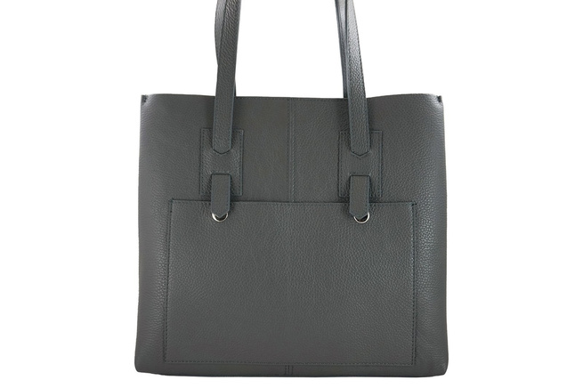 Módní velká městská kabelka A4 - šedá tmavá