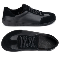 Buty męskie barefoot minimalistyczne skórzane 0742W czarny groszek
