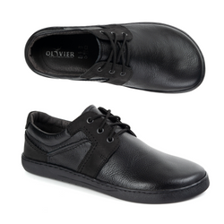 BAREFOOT Męskie buty skórzane sznurowane minimalistyczne 115KZ czarne