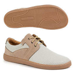 BAREFOOT Męskie buty skórzane sznurowane minimalistyczne 115KZ perforowane brązowe