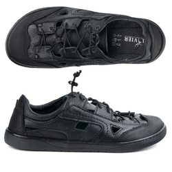 Męskie buty barefoot skórzane Olivier 320KZ z wentylacją czarne