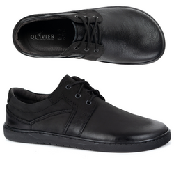 BAREFOOT Męskie buty skórzane sznurowane minimalistyczne 115KZ czarne crazy