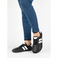 Buty skórzane damskie JOKER BLACKORWHITE 908 czarne – minimalistyczne sneakersy od Olivier