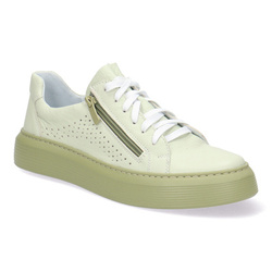 Pollonus 5-1635-002 półbuty damskie skórzane Verona Mint z zamkiem i perforacją