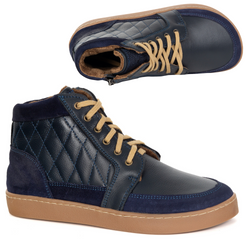 Buty damskie zimowe barefoot skórzane Z-B05 granatowe