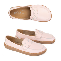 Mokasyny damskie barefoot Inga z szerokim przodem POLSKIE różowe