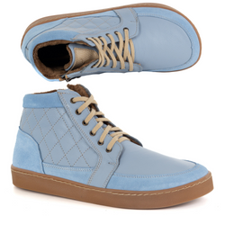 Buty damskie zimowe barefoot skórzane Z-B05 niebieskie