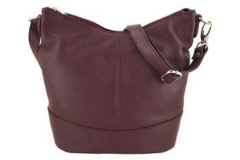 Modna skórzana torebka młodzieżowa - Bordowa