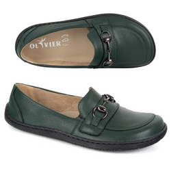 Barefoot damskie mokasyny skórzane minimalistyczne 1288AR zielone