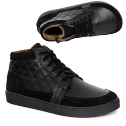 Buty damskie zimowe barefoot skórzane Z-B05 czarne