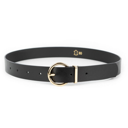 Pasek skórzany damski włoska klamra 5.30 czarny