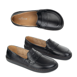 Loafersy damskie barefoot Inga z szerokim przodem POLSKIE czarne