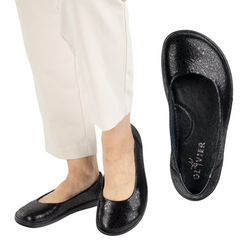 BAREFOOT Damskie CZÓŁENKA minimalistyczne wsuwane 1771POL CZARNE OCZKA