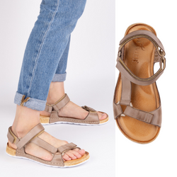 Sandały damskie barefoot-friendly Kallia skórzane beżowe