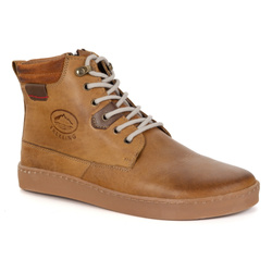 Buty męskie barefoot zimowe skórzane ocieplane szerokie 755MP rude