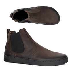 Buty męskie sztyblety barefoot skórzane Olivier 100KZ ciemny brąz