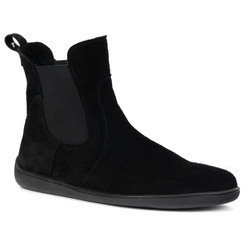 Barefoot damskie sztyblety buty zimowe Olivier 1797POL czarny welur