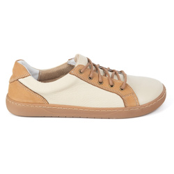 Buty skórzane damskie barefoot 910J  beżowe