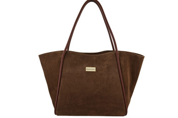 Barberinis - torebka duża zamszowa na ramię - Brązowa