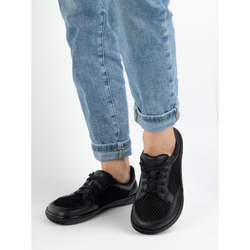 Buty damskie barefoot minimalistyczne skórzane 0772SW czarne