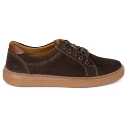 Buty męskie zamszowe skóra naturalna 7136DT brązowe