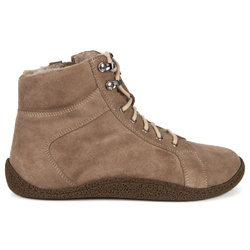 Damskie trzewiki barefoot ocieplane wełną merino 0769W cappucino welur