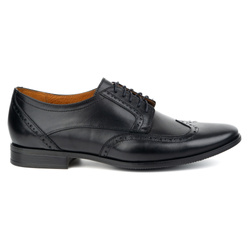 Męskie półbuty skórzane wizytowe typu brogsy | Model 1023 Buty Olivier czarne